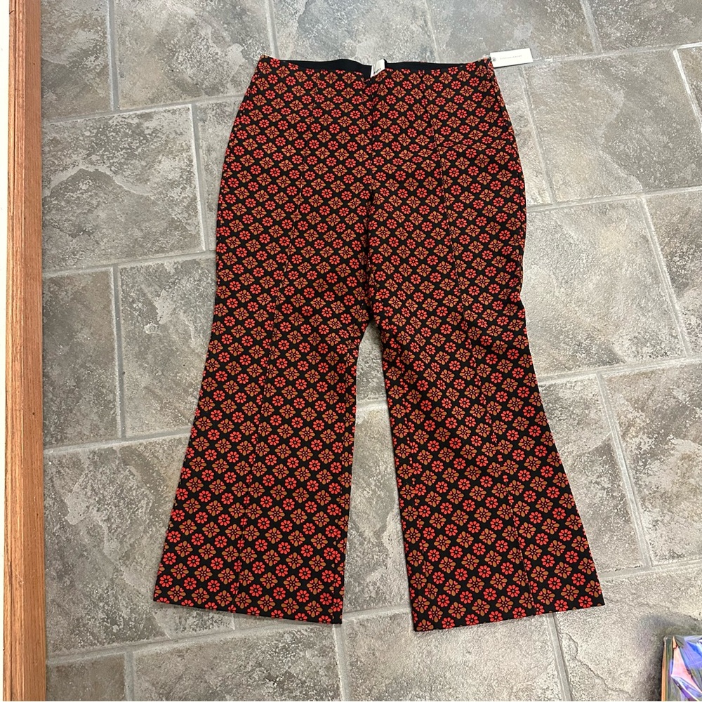 Maeve Black and Red Patterned Pants